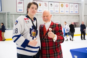 Taylor Raddysh, seen here with Don Cherry, helped lead the Marlboros to the OHL Cup championship.
